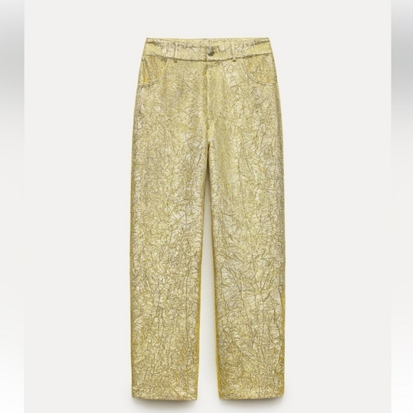 ❌️SOLD❌️SHINY PANTS ZW COLLECTION SIZE M - Picture 7 of 12